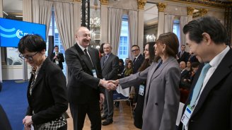 İlham Əliyev Münxendə Trans-Xəzər əməkdaşlığına dair panel iclasda İŞTİRAK ETDİ - FOTO