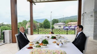 Dövlət başçıları Şuşada birgə naharda - FOTO