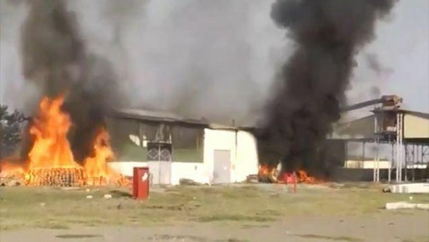 Ermənistan Tərtərdə pambıqtəmizləmə zavodunu yandırdı