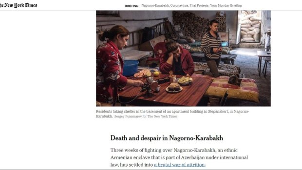ABŞ-ın “Nyu York Times” qəzeti: “Erməni səngərlərində qorxu hakimdir”