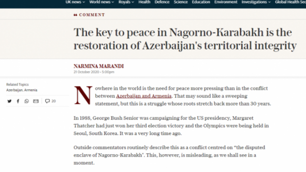 “The Telegraph” Azərbaycan həqiqətlərindən yazdı