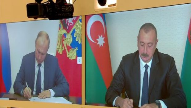 3 tərəfli bəyanatın imzalanmasına hazırlıq mərhələləsinin tarixi anları - VİDEO 