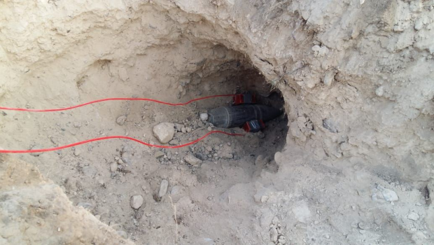 Düşmənin Füzuliyə atdığı mərmi xarici jurnalistlər qarşısında zərərsizləşdirilib