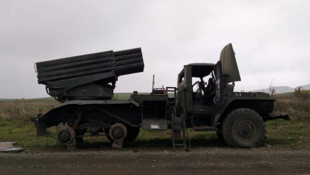 Füzulidə məhv edilən düşmən texnikası - FOTO