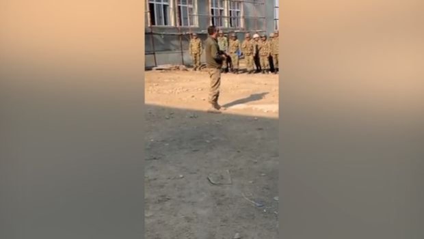 Şəhid polkovnikin əsgərlər qarşısında çıxışı - VİDEO