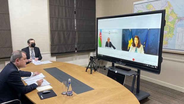 Ceyhun Bayramov isveçli həmkarı ilə görüş keçirdi