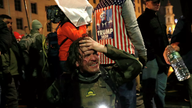 Tramp tərəfdarları ilə polis arasında qarşıdurma yaşandı