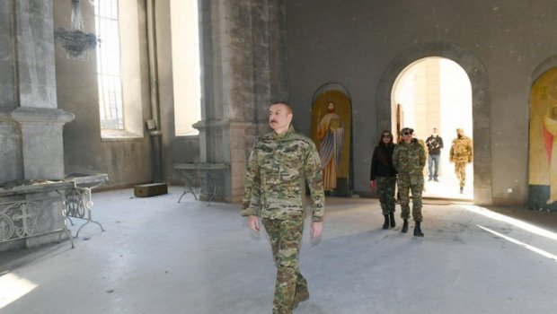 ''Ermənistanın xunta rejimi ilə əlbir olub məscidi guya təmir ediblər'' - Prezident