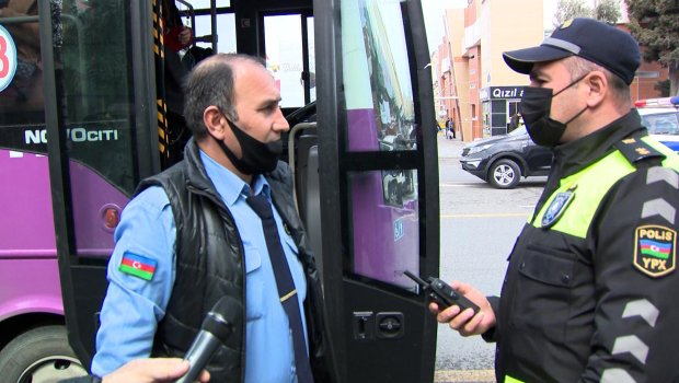 Maskası olmayan sərnişinlər avtobusdan düşürüldü- Sumqayıtda reyd - VİDEO