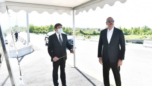 Qəbələdə yeni körpü və avtomobil yolu bərpadan sonra istifadəyə verildi - FOTO