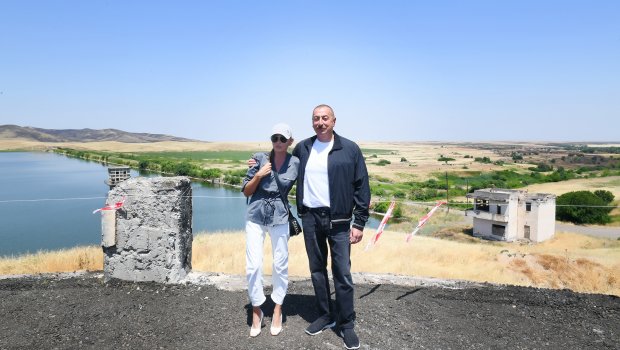 İlham Əliyev Aşağı Köndələnçay su anbarında - YENİLƏNİB - FOTO
