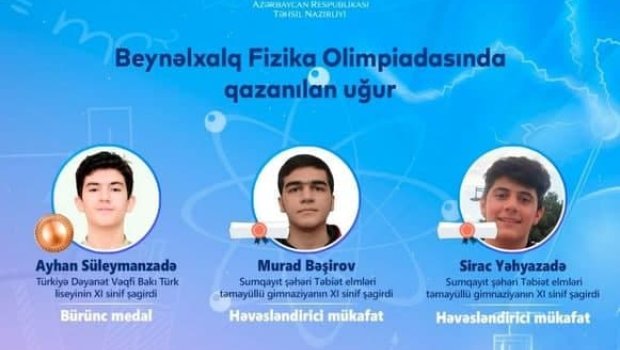 Azərbaycan məktəbliləri Beynəlxalq Fizika Olimpiadasında uğur qazandılar