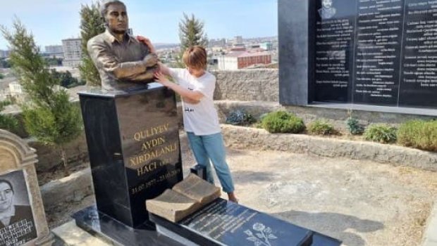 Fədayə Laçın Azərbaycana qayıtdı - Görün kimin məzarını ziyarət etdi - FOTO 