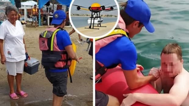 Dron dənizdə boğulan şəxsi xilas etdi
