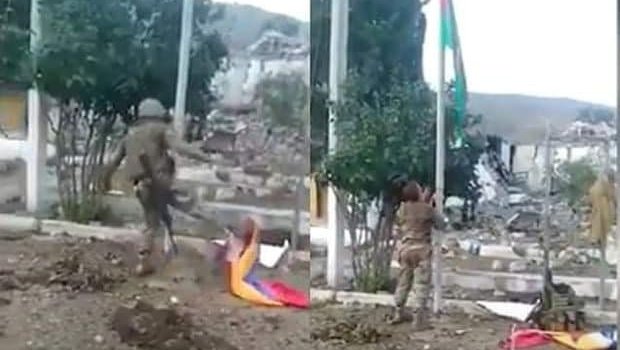 Suqovuşana bayraq sancan igidimiz danışdı - FOTO
