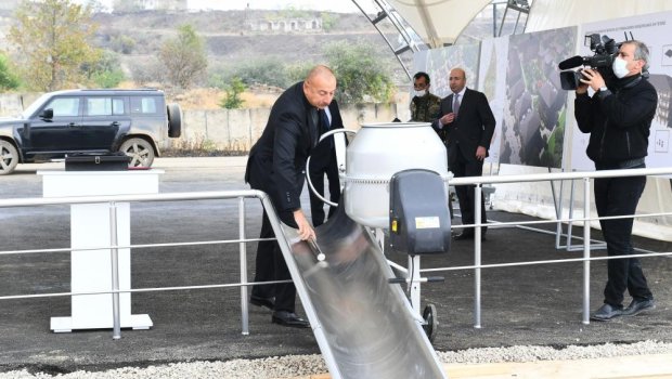 Cəbrayılda ilk çoxmənzilli yaşayış məhəlləsinin təməli qoyuldu - FOTO