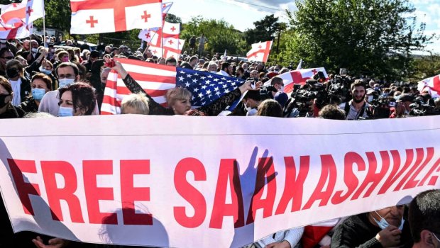 Saakaşviliyə dəstək aksiyasında 4 nəfər saxlanıldı - VİDEO