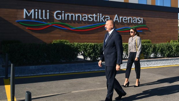 Prezidentlə xanımı Milli Gimnastika Arenasının yeni məşq binasında - YENİLƏNİB - VİDEO