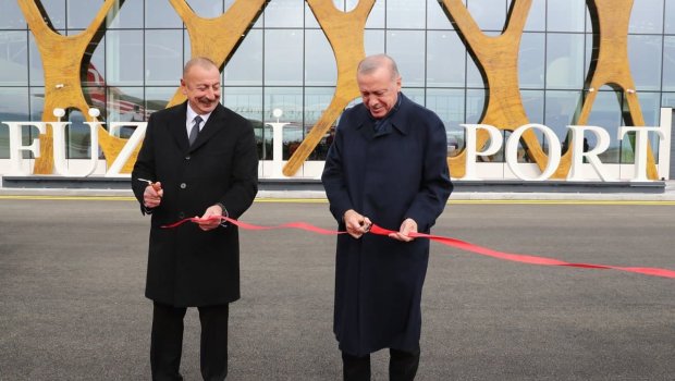 İlham Əliyev Ərdoğanla Füzuli aeroportunun açılışını etdi - VİDEO