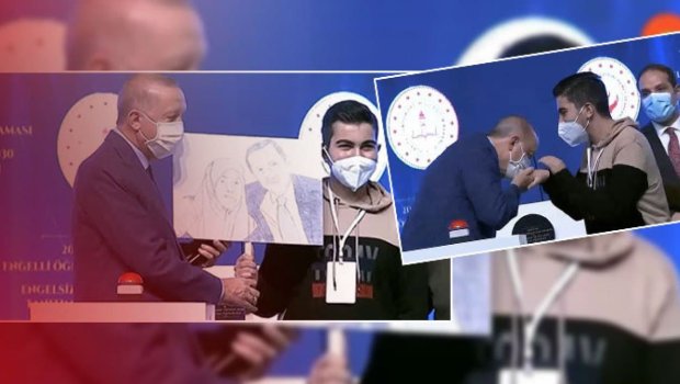 Ərdoğan gənc oğlanın əlini öpdü – Bu hədiyyəyə görə - VİDEO