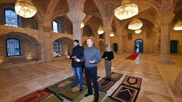 Mehriban Əliyeva Şuşadan paylaşım etdi -Yuxarı Gövhər Ağa məscidi - VİDEO