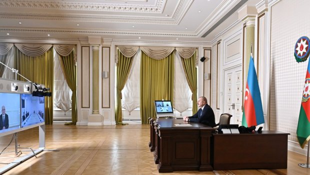 İlham Əliyev iranlı naziri videoformatda qəbul etdi - FOTO/VİDEO