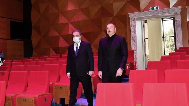 İlham Əliyev Dövlət Dram Teatrının yeni binasının açılışında
