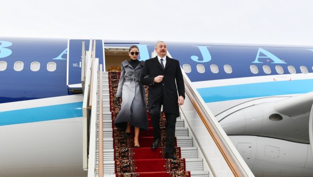 Prezidentlə xanımı Rusiyaya rəsmi səfərə getdi - YENİLƏNİB - FOTO\VİDEO