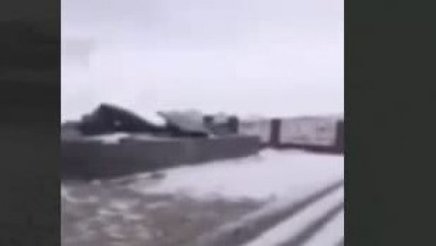 Ermənilərin 44 günlük məğlubiyyətin şərəfinə qoyduğu xaçı külək apardı - VİDEO