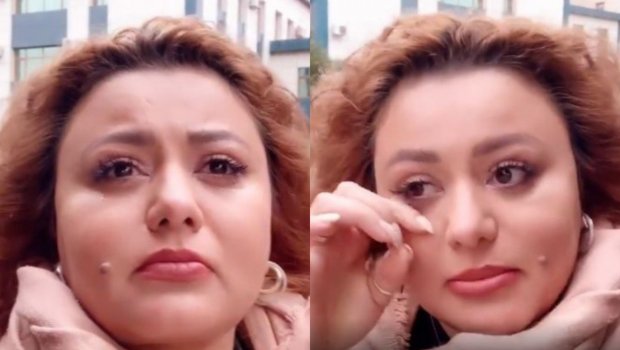Vəfa Zeynalova Milli Onkologiya Mərkəzinin həyətində ağladı - VİDEO