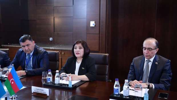 Sahibə Qafarova qazaxıstanlı həmkarı ilə görüşdü - FOTO