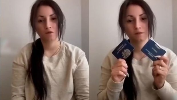 Erməni qadın pasportunu cırdı: 