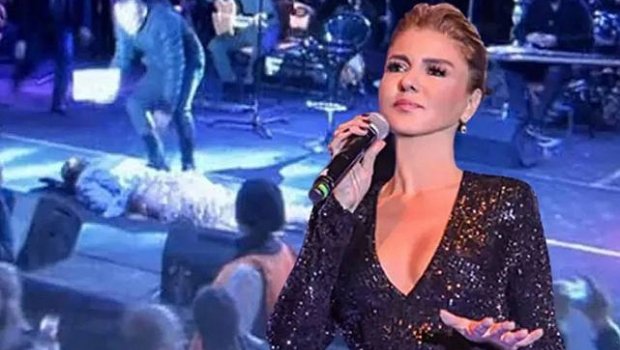 Gülben Ergenin ayağı libasına dolaşdı və... - VİDEO