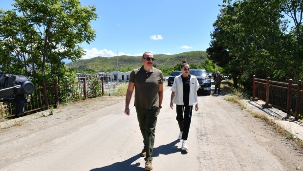 İlham Əliyev və xanımının Zəngilan səfərindən görüntülər - VİDEO