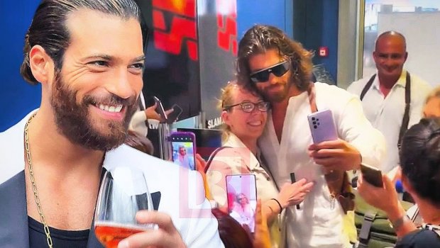 Qadın fanatları Can Yamanla şəkil çəkdirmək üçün sıraya düzüldü - FOTO/VİDEO