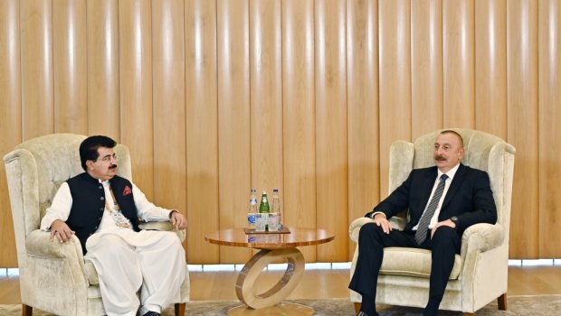 Azərbaycan Prezidenti Pakistan Senatının sədrini qəbul etdi - FOTO