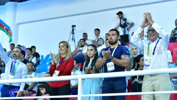 Leyla Əliyeva güləşçilərimizin İslamiadadakı çıxışlarını izlədi - FOTO