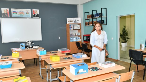 Mehriban Əliyeva orta məktəb binasının və uşaq bağçasının açılışında iştirak edib - FOTO