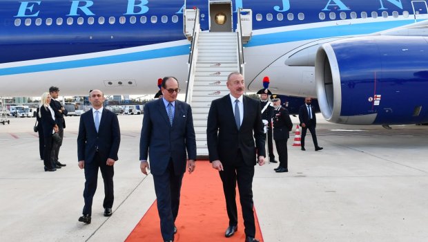 İlham Əliyevin İtaliyaya işguzar səfəri başlayıb - FOTO-VİDEO