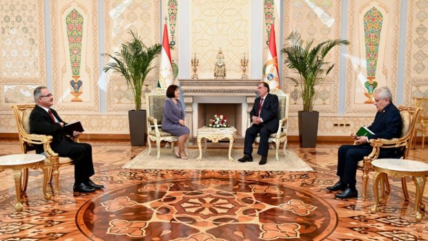 Sahibə Qafarova Tacikistan prezidenti ilə görüşdü - FOTO