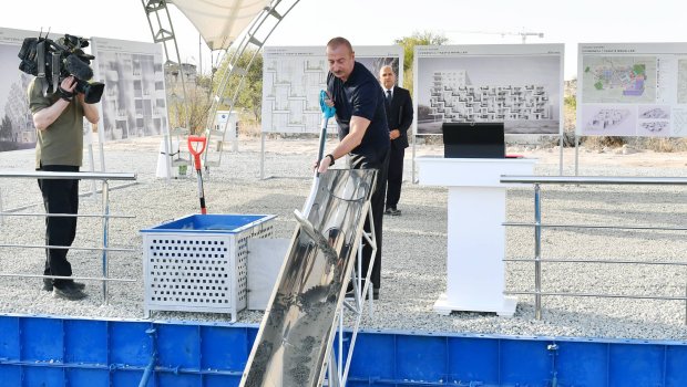 Ağdamda yaşayış məhəlləsinin təməli qoyulub - YENİLƏNİB