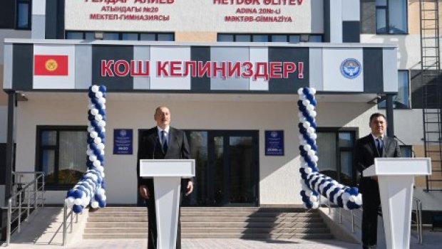 İlham Əliyev Bişkekdə Heydər Əliyev kompleksinin açılışında iştirak edib - FOTO-VİDEO