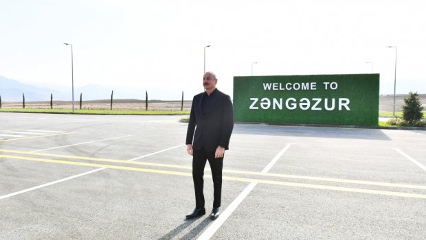 İlham Əliyev və birinci xanıma Zəngilan Hava Limanı barədə MƏLUMAT VERİLDİ - FOTO