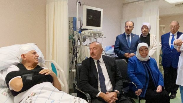 Prezident Zəngilanda qəza keçirən Binəli Yıldırım və Şamil Ayrıma baş çəkdi - FOTO/VİDEO