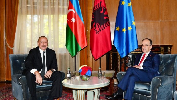 İlham Əliyev Albaniya Prezidenti ilə görüşdü - FOTO/VİDEO