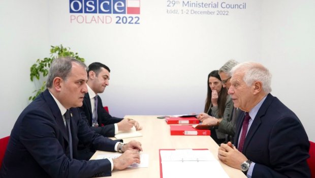 Ceyhun Bayramov Polşada Borellə regional problemləri müzakirə etdi - FOTO 