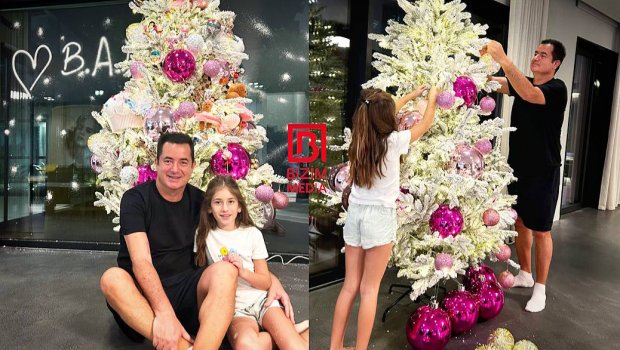 Acun qızı ilə lüks villasında şam ağacını BƏZƏDİ - FOTO