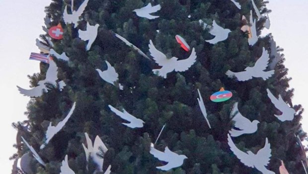 Azərbaycan Bayrağı Kiyev yolkasını BƏZƏYİR - FOTO 