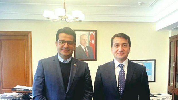 Hikmət Hacıyev İranın Azərbaycandakı səfiri ilə Cənubi Qafqaz regionundakı vəziyyəti MÜZAKİRƏ ETDİ - FOTO 