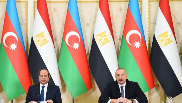 Azərbaycan və Misir prezidentləri mətbuata bəyanatlarla çıxış ediblər - FOTO